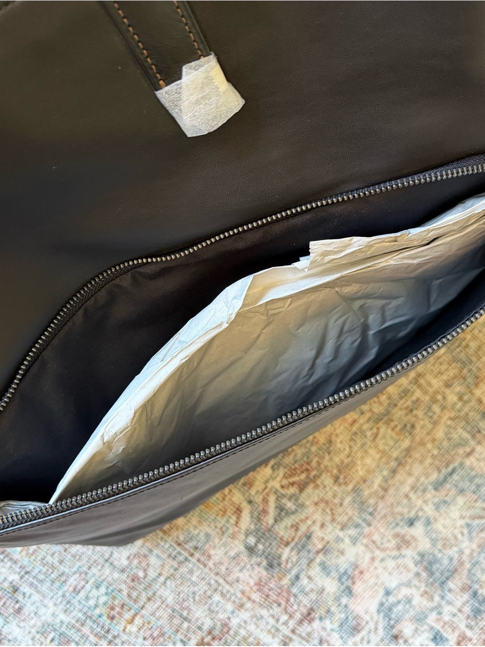 NWT Coach Graham Foldover Tote - Black Leather Laptop Travel Bag - Picture 6 of 10